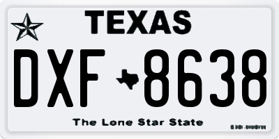 TX license plate DXF8638
