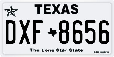 TX license plate DXF8656