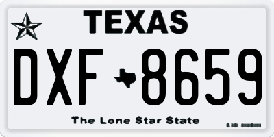TX license plate DXF8659