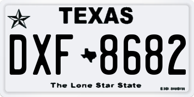 TX license plate DXF8682