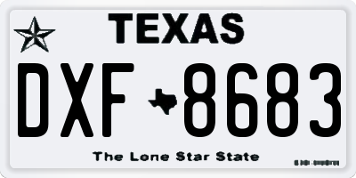 TX license plate DXF8683