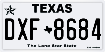 TX license plate DXF8684