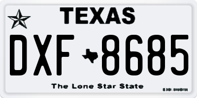 TX license plate DXF8685
