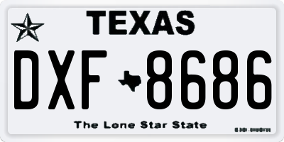 TX license plate DXF8686