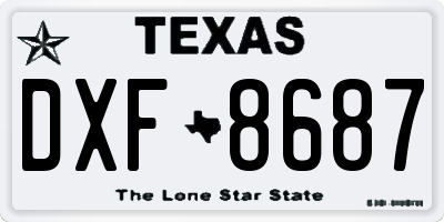 TX license plate DXF8687