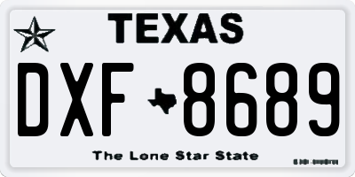 TX license plate DXF8689