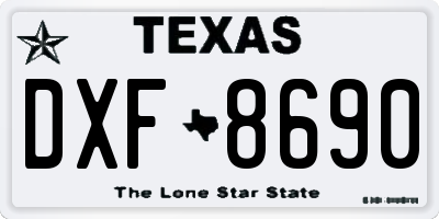 TX license plate DXF8690