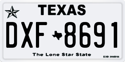 TX license plate DXF8691