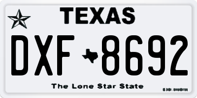 TX license plate DXF8692