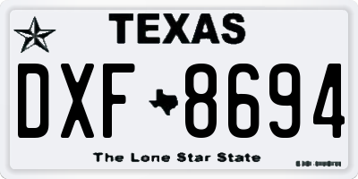 TX license plate DXF8694