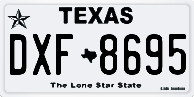 TX license plate DXF8695