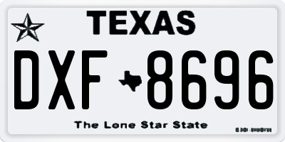 TX license plate DXF8696