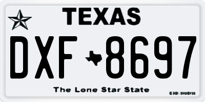 TX license plate DXF8697