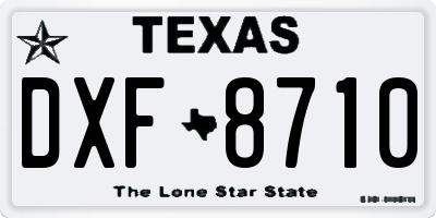 TX license plate DXF8710