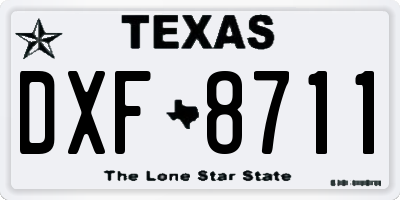TX license plate DXF8711