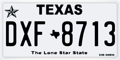TX license plate DXF8713