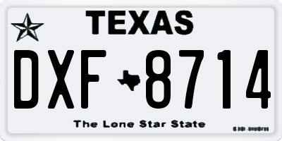 TX license plate DXF8714