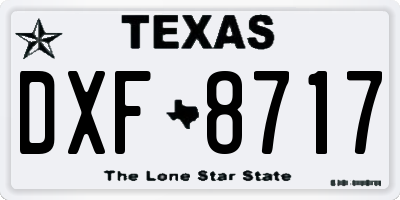 TX license plate DXF8717
