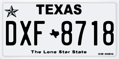 TX license plate DXF8718
