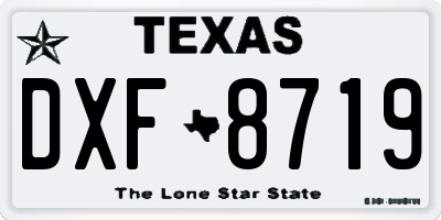 TX license plate DXF8719