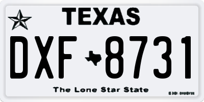 TX license plate DXF8731