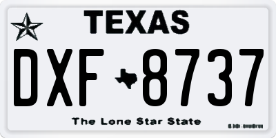 TX license plate DXF8737