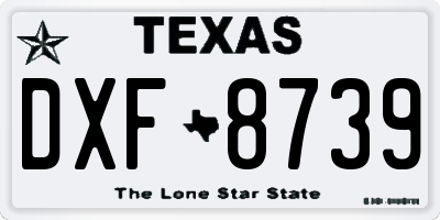 TX license plate DXF8739