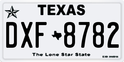 TX license plate DXF8782