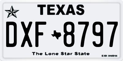 TX license plate DXF8797