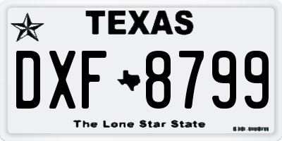 TX license plate DXF8799