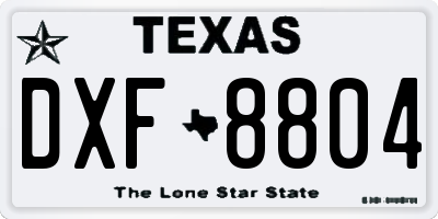 TX license plate DXF8804