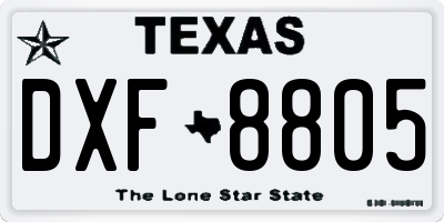 TX license plate DXF8805