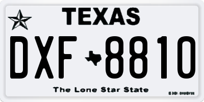 TX license plate DXF8810