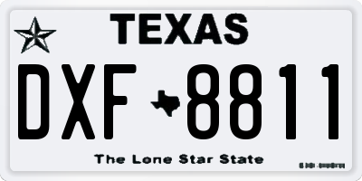 TX license plate DXF8811