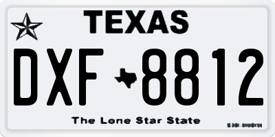TX license plate DXF8812