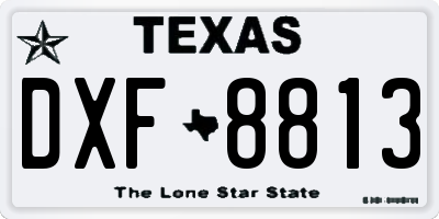 TX license plate DXF8813