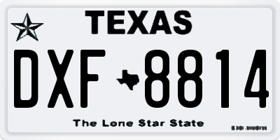 TX license plate DXF8814