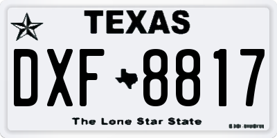 TX license plate DXF8817
