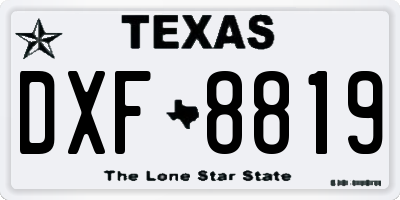 TX license plate DXF8819