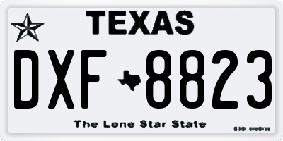 TX license plate DXF8823