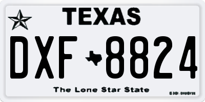 TX license plate DXF8824