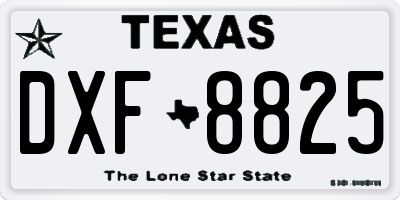 TX license plate DXF8825