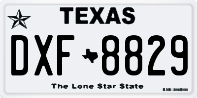 TX license plate DXF8829