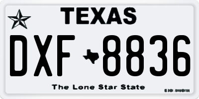 TX license plate DXF8836