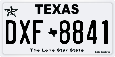 TX license plate DXF8841
