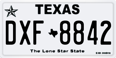 TX license plate DXF8842