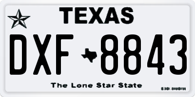 TX license plate DXF8843