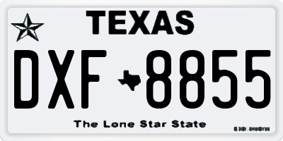 TX license plate DXF8855