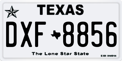 TX license plate DXF8856