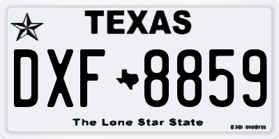TX license plate DXF8859